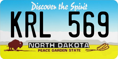 ND license plate KRL569