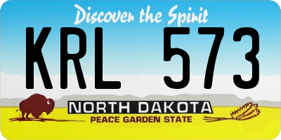 ND license plate KRL573
