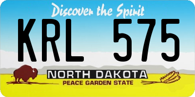 ND license plate KRL575