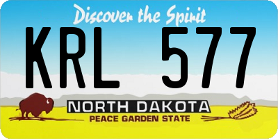 ND license plate KRL577