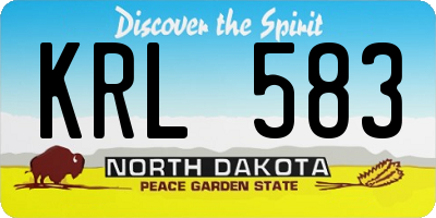 ND license plate KRL583