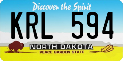ND license plate KRL594