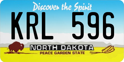 ND license plate KRL596