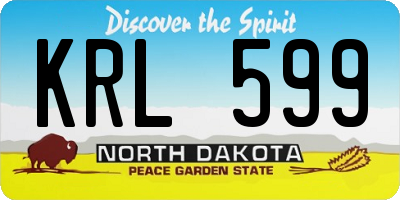 ND license plate KRL599