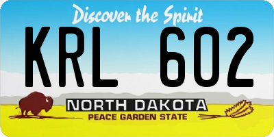 ND license plate KRL602