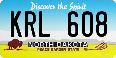ND license plate KRL608