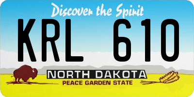 ND license plate KRL610