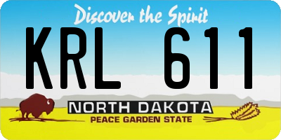 ND license plate KRL611