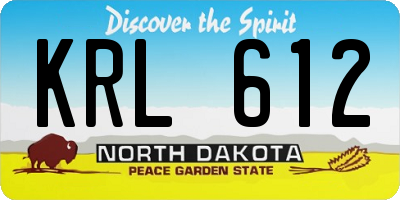 ND license plate KRL612