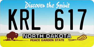ND license plate KRL617