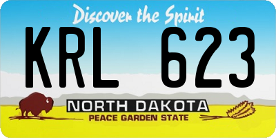 ND license plate KRL623