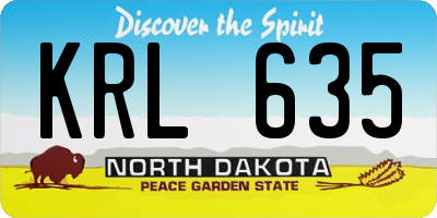 ND license plate KRL635