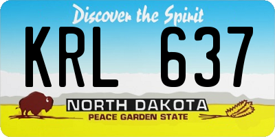 ND license plate KRL637