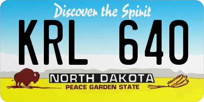 ND license plate KRL640