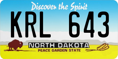 ND license plate KRL643