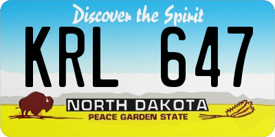 ND license plate KRL647