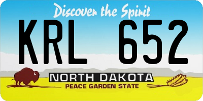 ND license plate KRL652