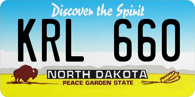 ND license plate KRL660