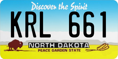 ND license plate KRL661