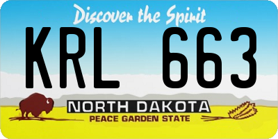 ND license plate KRL663