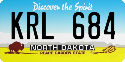 ND license plate KRL684