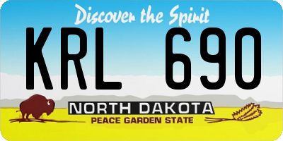 ND license plate KRL690