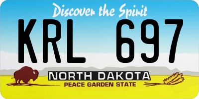 ND license plate KRL697