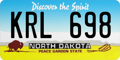 ND license plate KRL698