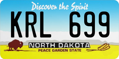 ND license plate KRL699