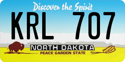 ND license plate KRL707