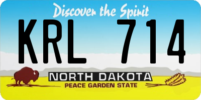 ND license plate KRL714