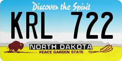 ND license plate KRL722