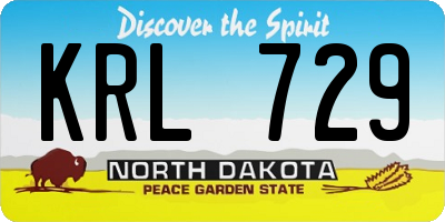 ND license plate KRL729
