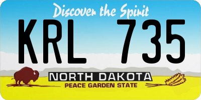 ND license plate KRL735