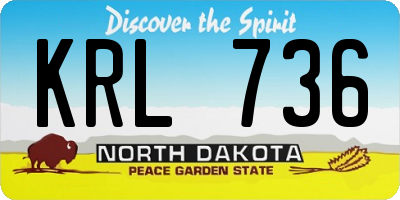 ND license plate KRL736