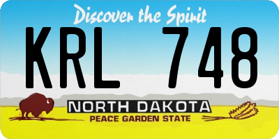 ND license plate KRL748