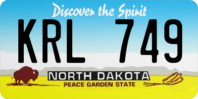 ND license plate KRL749