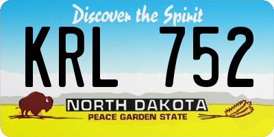 ND license plate KRL752