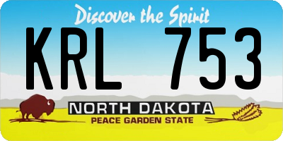 ND license plate KRL753
