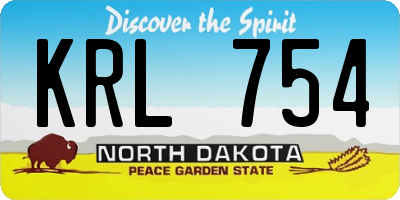 ND license plate KRL754