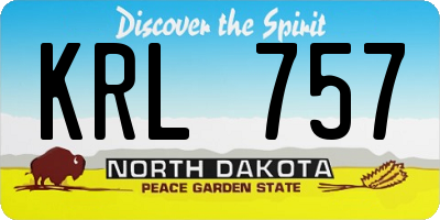 ND license plate KRL757
