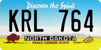 ND license plate KRL764