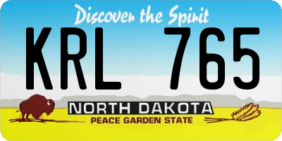 ND license plate KRL765