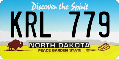 ND license plate KRL779
