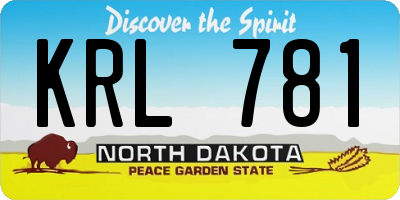 ND license plate KRL781