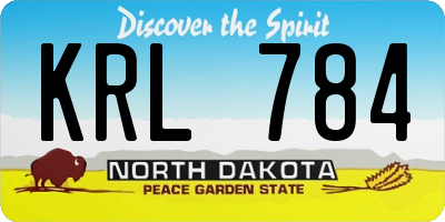 ND license plate KRL784