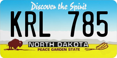 ND license plate KRL785