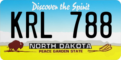 ND license plate KRL788
