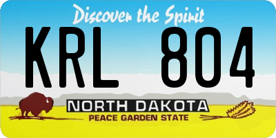 ND license plate KRL804