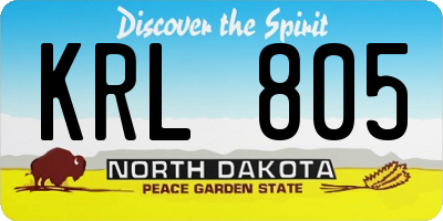 ND license plate KRL805